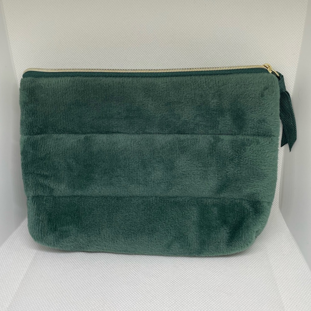 Plush Green Cosmetic Bag